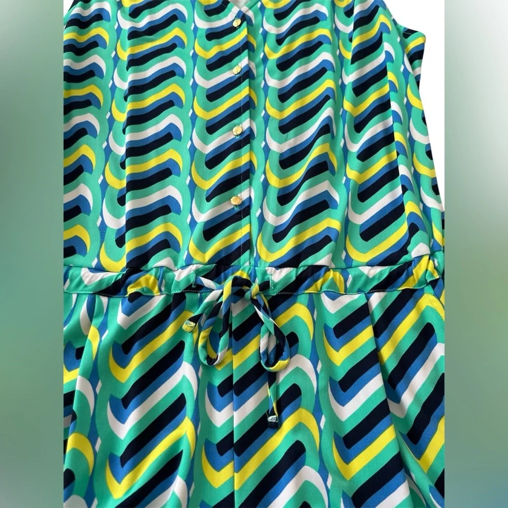 KAARI women’s colorful sleeveless romper pockets drawstring waist size SMALL